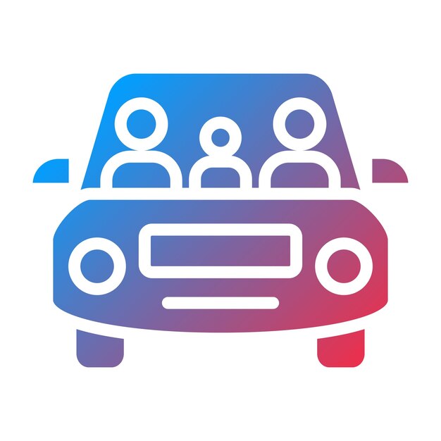 Family Car Icon Style