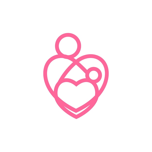 Vector family care line art logo