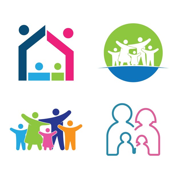 Vector family care logo template illustration design