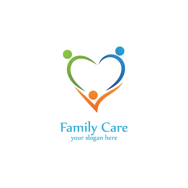 Vector family care love vector icon illustration design template