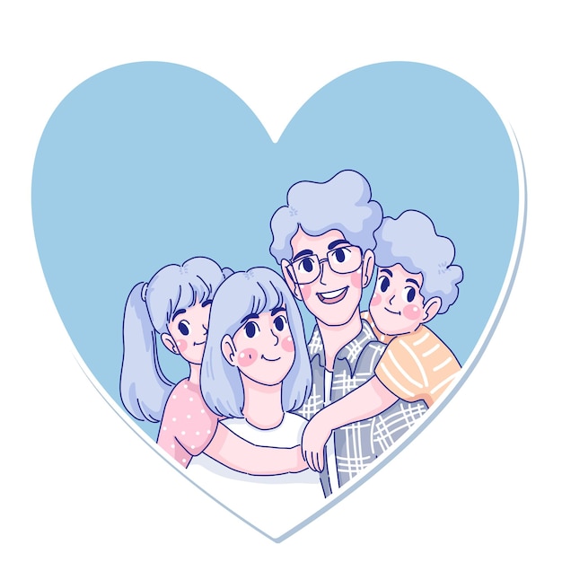 Family cartoon illustration