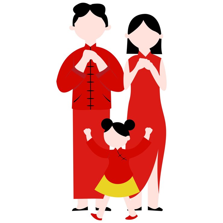 Vector family chinesse new years