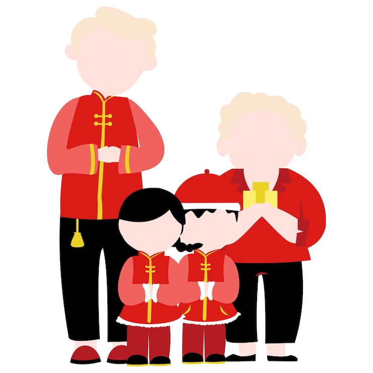 Vector family chinesse new years