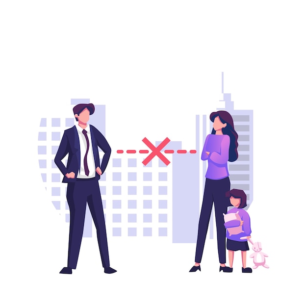 Family conflict angry unhappy people flat style illustration design