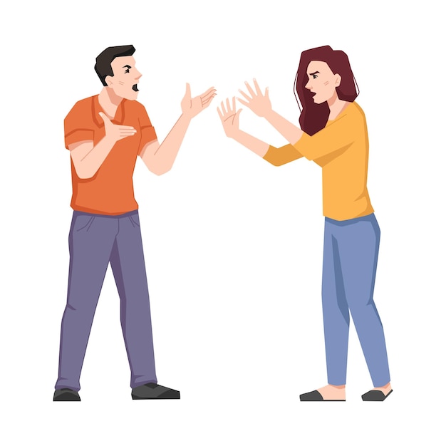 family conflict quarreling couple screaming people