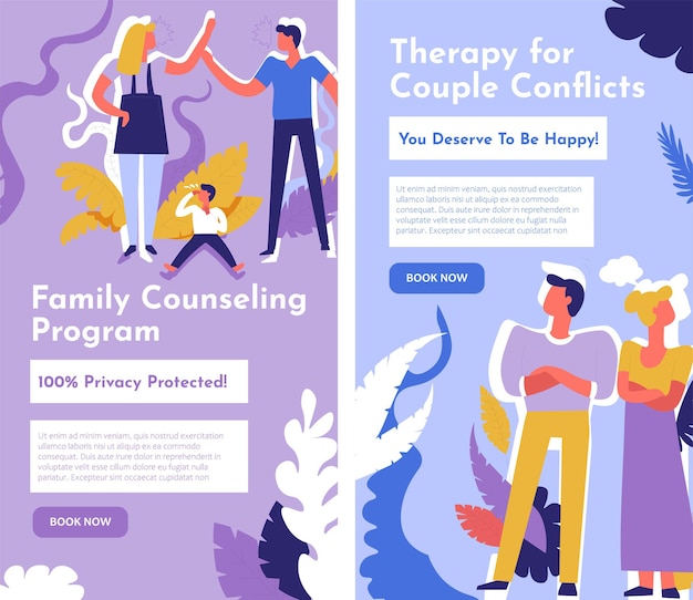 Vector family counselling program treatment therapy