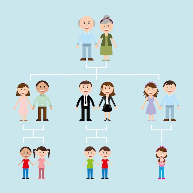 Vector family design over blue  background vector illustration