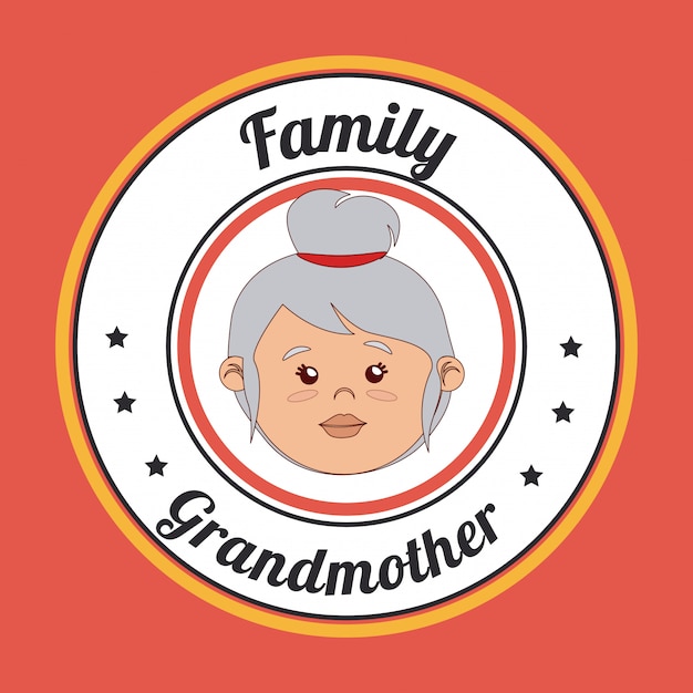 Vector family design over red background