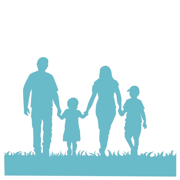 Family design over white background design element illustration of the silhouette of a happy family