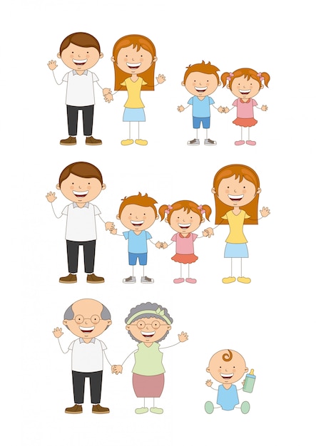 Vector family design over  white background vector illustration