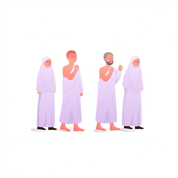 Family during hajj wearing ihram