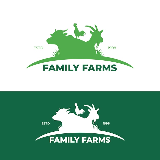 Family Farms Logo Vector Illustration