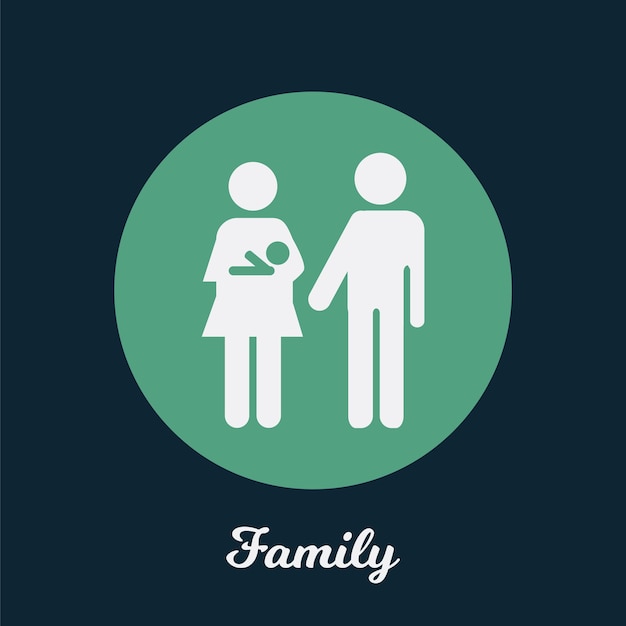 Family flat icon design, logo symbol element