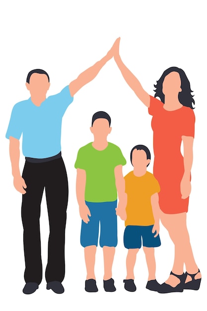 Vector family flat style isometric people