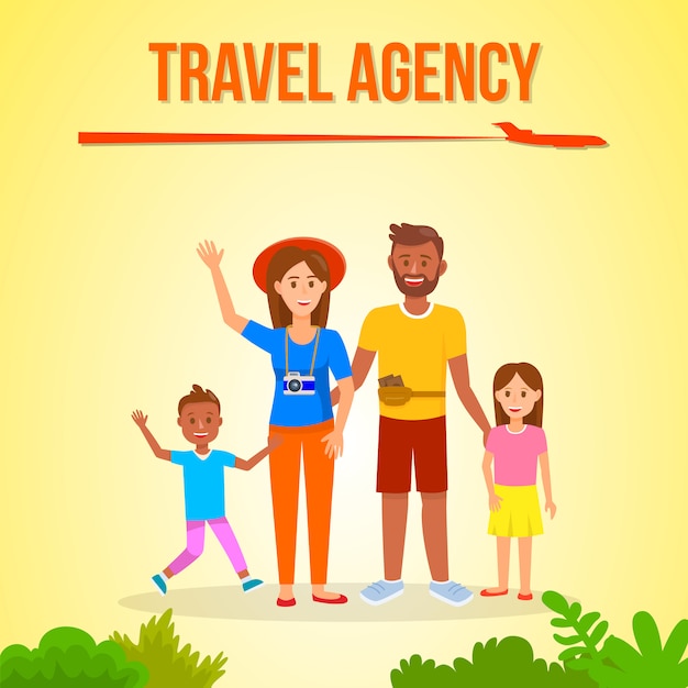 Family Going on Holiday Social Media Banner Layout
