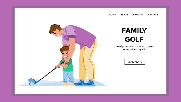 Family golf vector