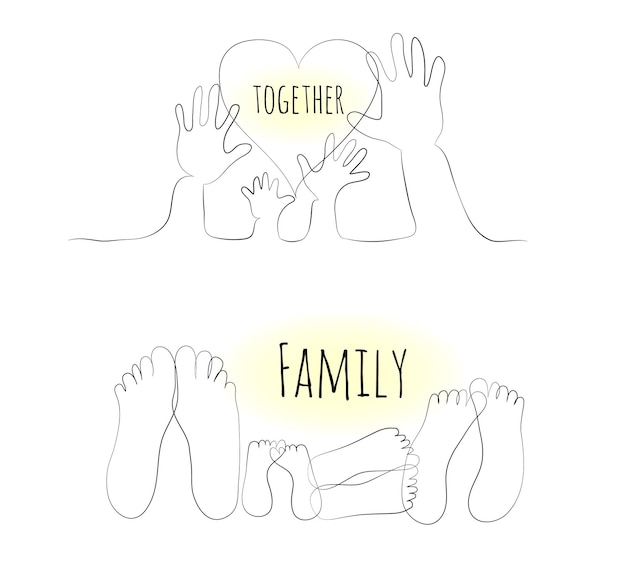 Vector family hand and foot prints family logo