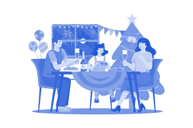 クリスマス の 食事 を 一緒 に 過ごす 家族