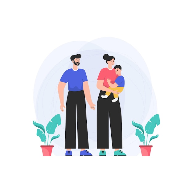 Vector family health and wellnessconcept illustration