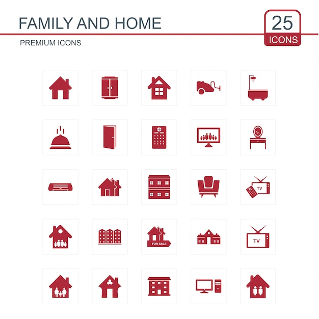 Vector family and home icon set