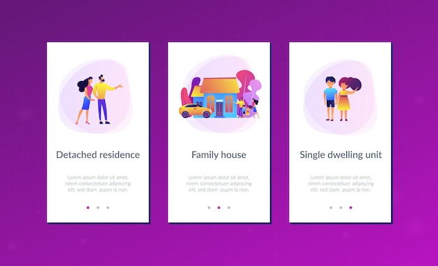 Vector family house app interface template.