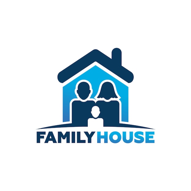 Family house logo template design vector, emblem, design concept, creative symbol, icon