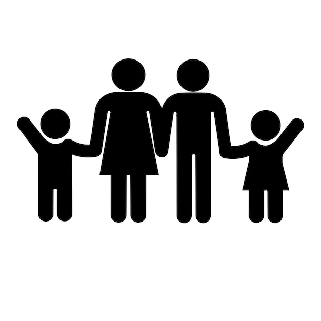 Family icon doodle line vector