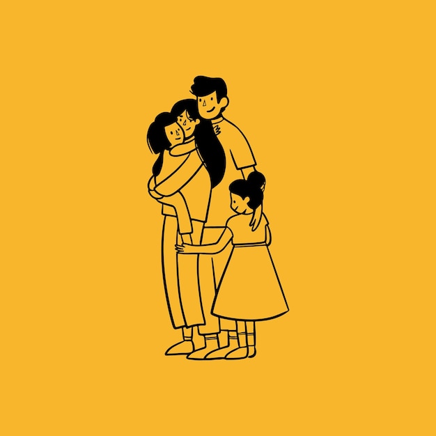 Illustrazioni di famiglia per mostrare gratitudine verso la famiglia