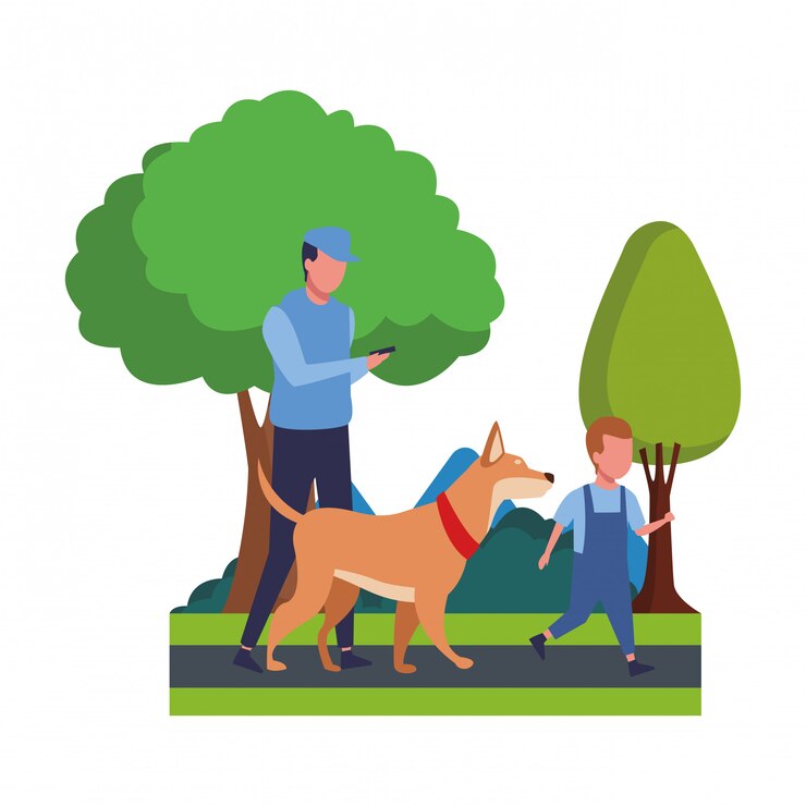 Vector family and kids cartoon