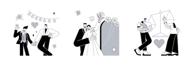 Vector family law abstract concept vector illustrations