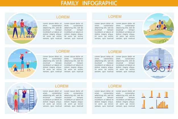 Family leisure and joint sport infographic