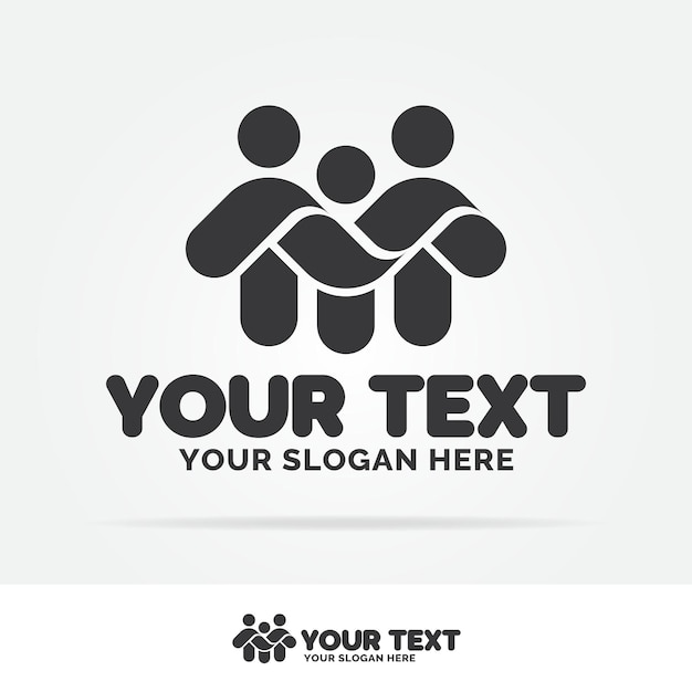 Family logo black color isolated on white background consisting of simple figures dad, mom and child for family medicine practice, people logo, team, group, friendship. Vector Illustration