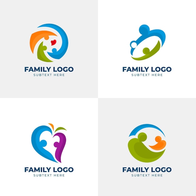 Concetto di raccolta logo famiglia