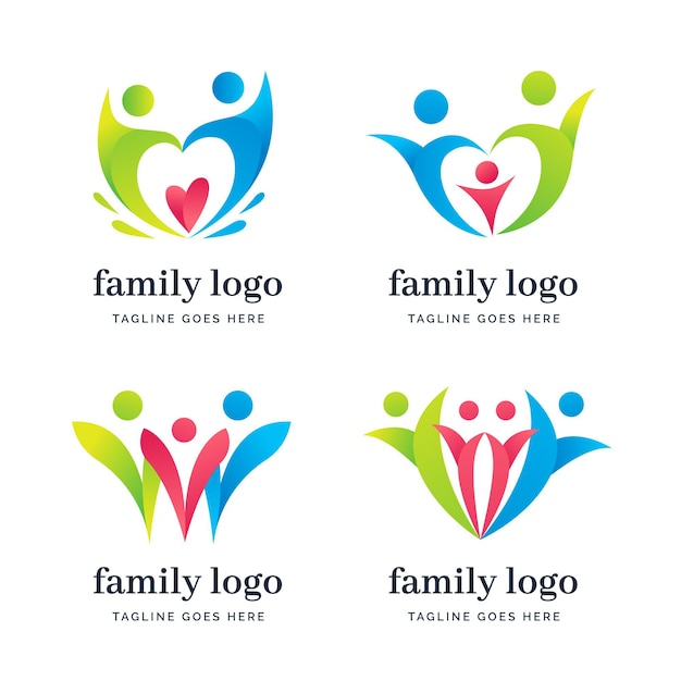 Vettore collezione logo famiglia