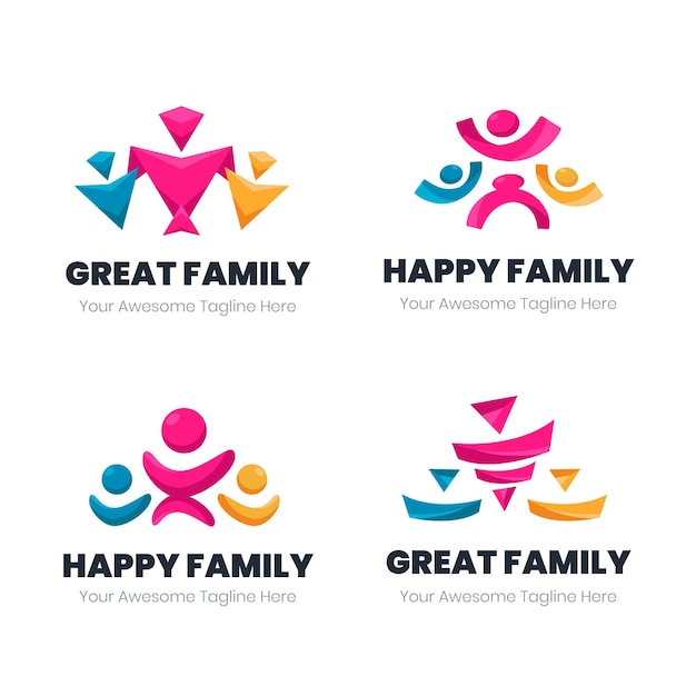 Vettore collezione logo famiglia