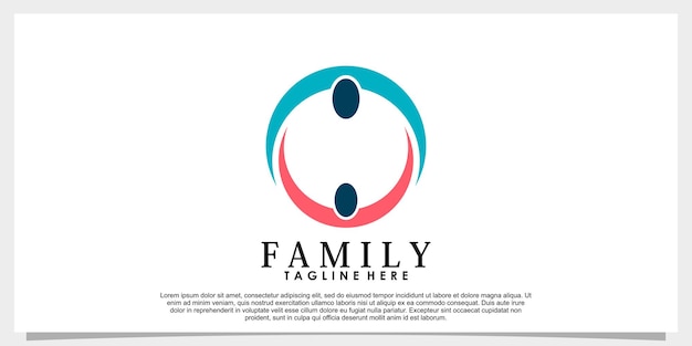 Family logo design vector with creative