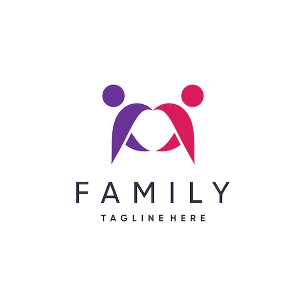 Family logo design with modern style Premium Vector