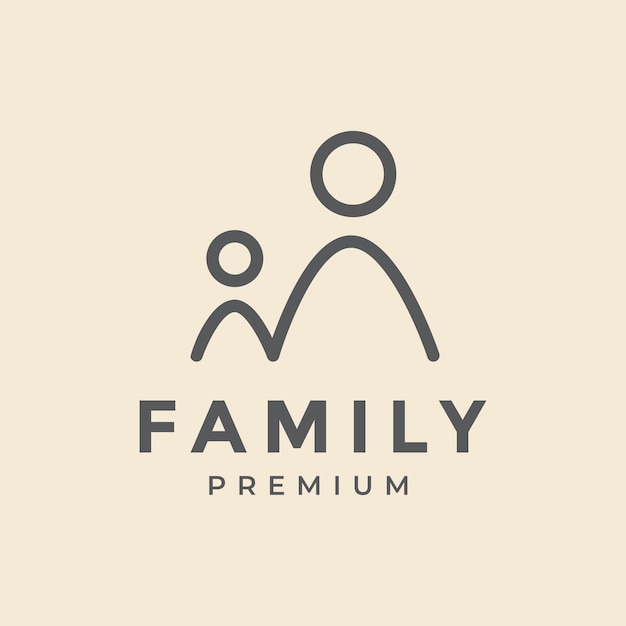 家族のロゴの最小限のベクトルの設計図