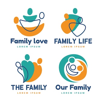 Collezione di modelli di logo della famiglia