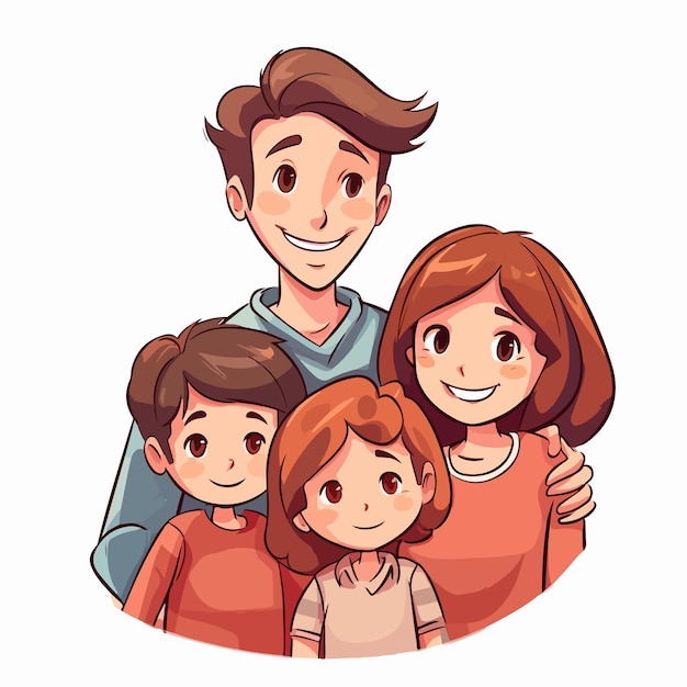 Vettore family look flat vector illustration family look hand drawing isolated vector illustration