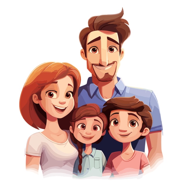 Vector family man man girl girl vector on white background