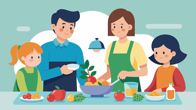 A family meal preparation showcasing the nurturing and supportive role of a stable family in