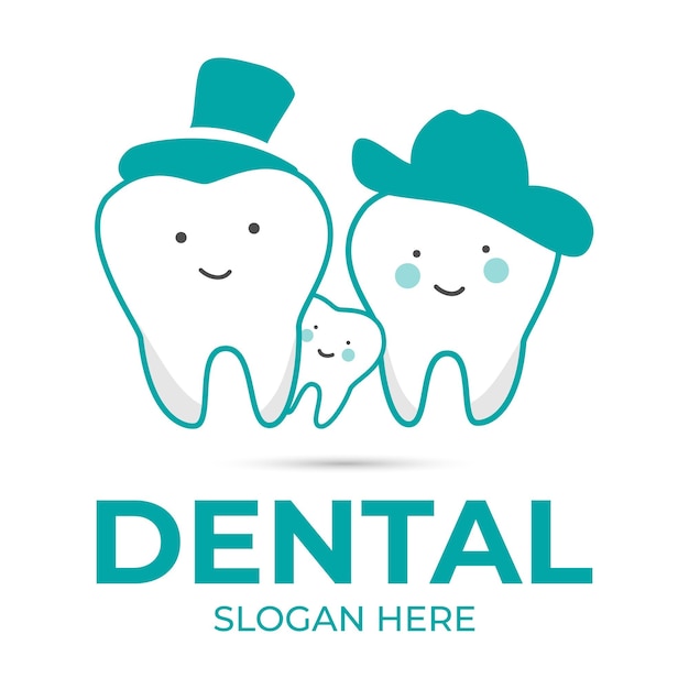 семейный стоматологический логотип в современном стиле.