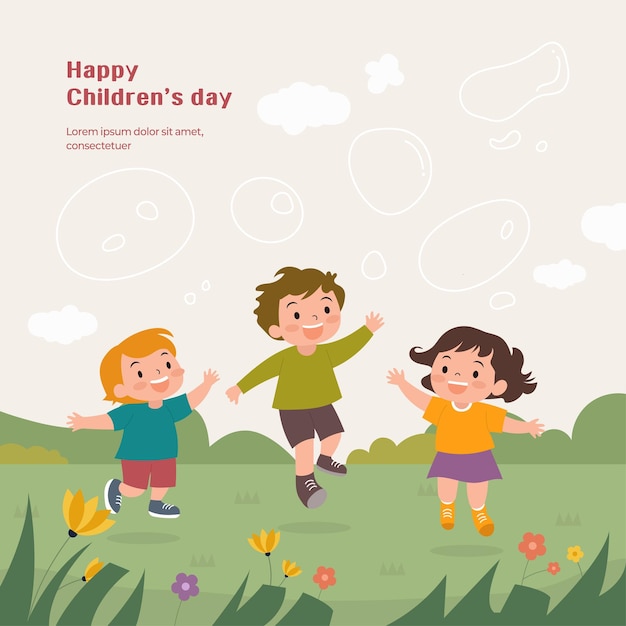 family month world childrens day vector illustration