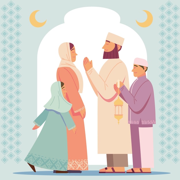 Vector family and muslim culture