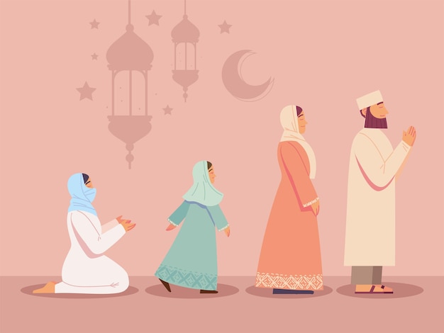 Vector family and muslim culture