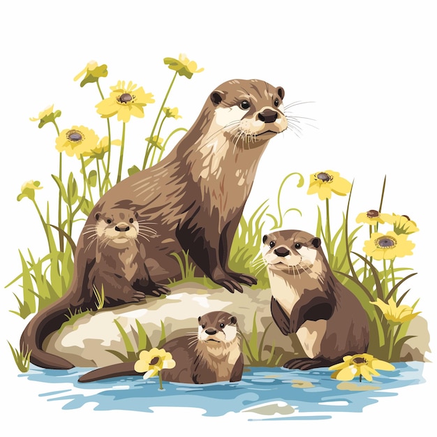 A family of otters 3