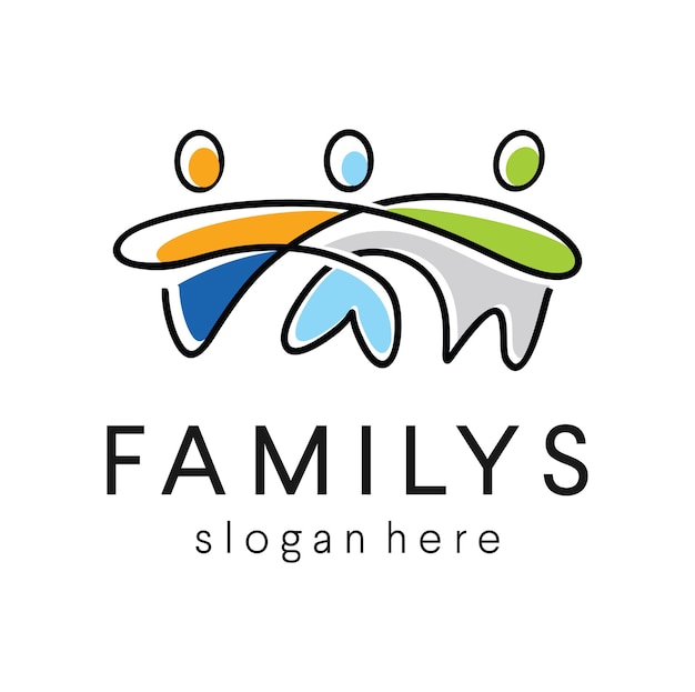 Vector family people group logo design social