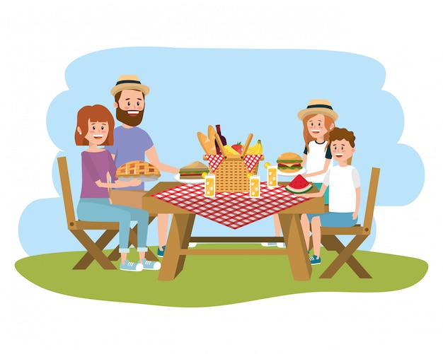 Family on picnic