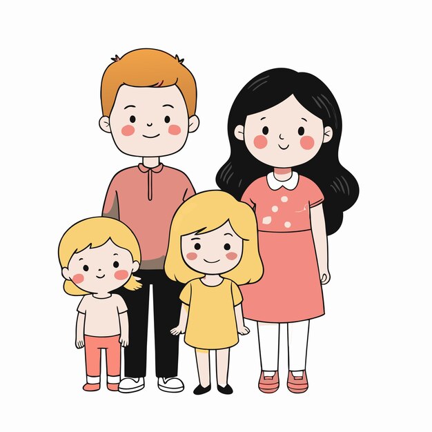 Vector a family picture with a man and woman posing for a picture
